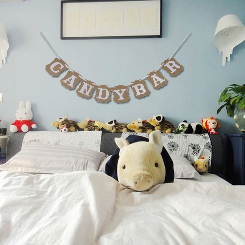 Wedding Banner Candy Bar Card Sign Bunting Banner Birthday Party Decoration Chritmas Decorations