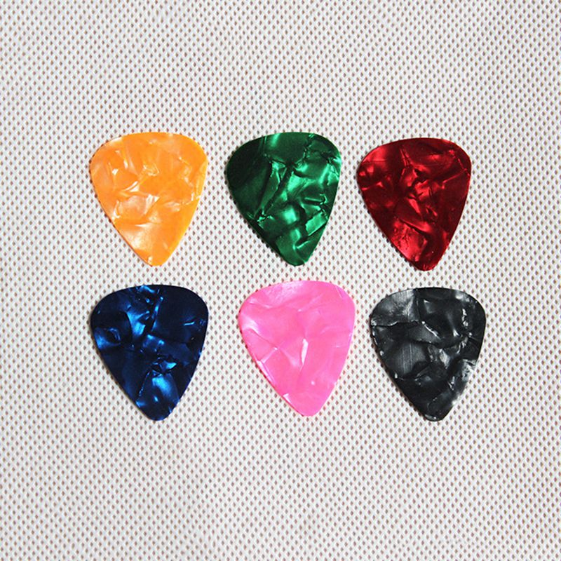 Premium 0.46mm stijlvolle kleurrijke celluloid gitaarplectrums voor gitaar en bas ( (200 stuks)