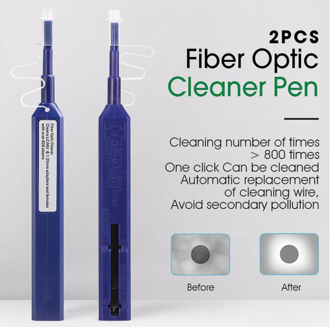 2PCS/lot Fiber Optic Cleaner Pen LC/SC/FC/ST 1.25mm+2.5mm 800 Cleans Anti static connector Adapter Cleaning Pen Smart cleaner SC: 2 Pcs Lc 1.25mm