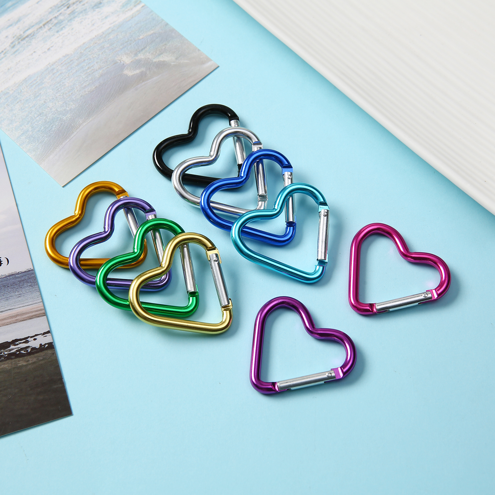 1/2/5/1/20 PCS Sleutelhanger hartvormige Sleutelhanger Clip Outdoor DIY Tas Hanger accessoires Sieraden Maken Benodigdheden