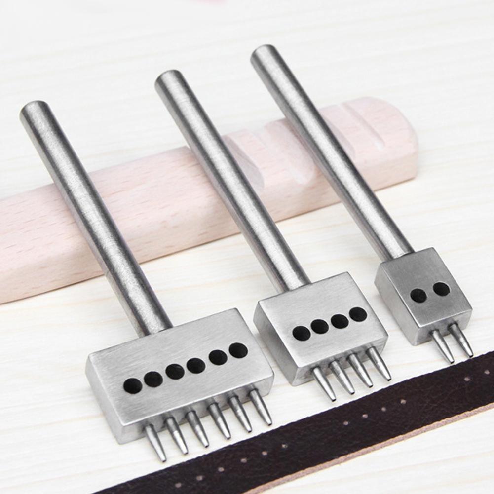 5mm Leather Craft Tools Hole Punches DIY Round Stitching Punch Cut 2 Prong,4 Prong,6 Prong Leather Craft Punching Tool