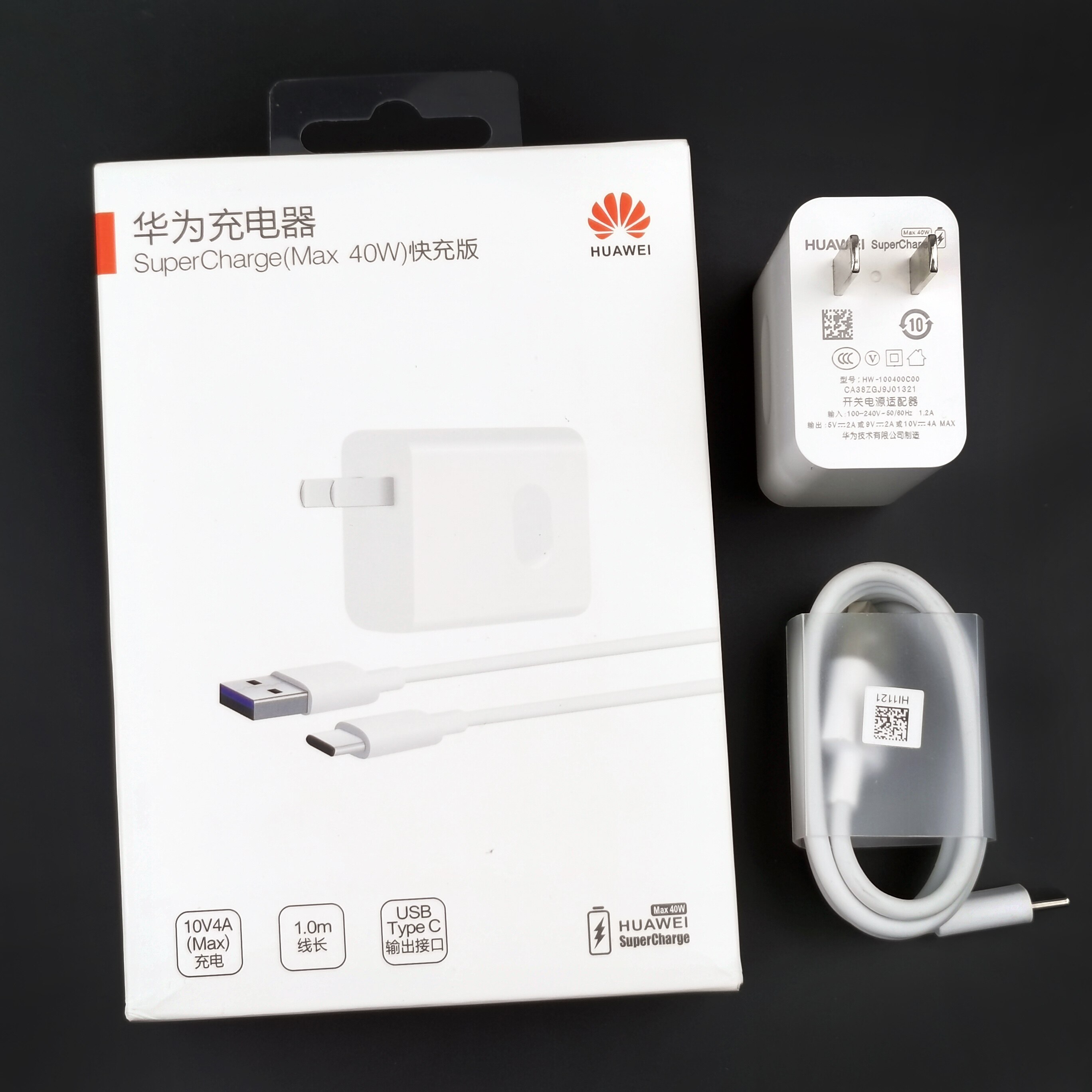 Original Huawei SuperCharge 40W adaptador de carga rápida 10V 4A Max Cable de cargador rápido tipo C para Mate 30 20 Pro 10 9 P30 P20 V20