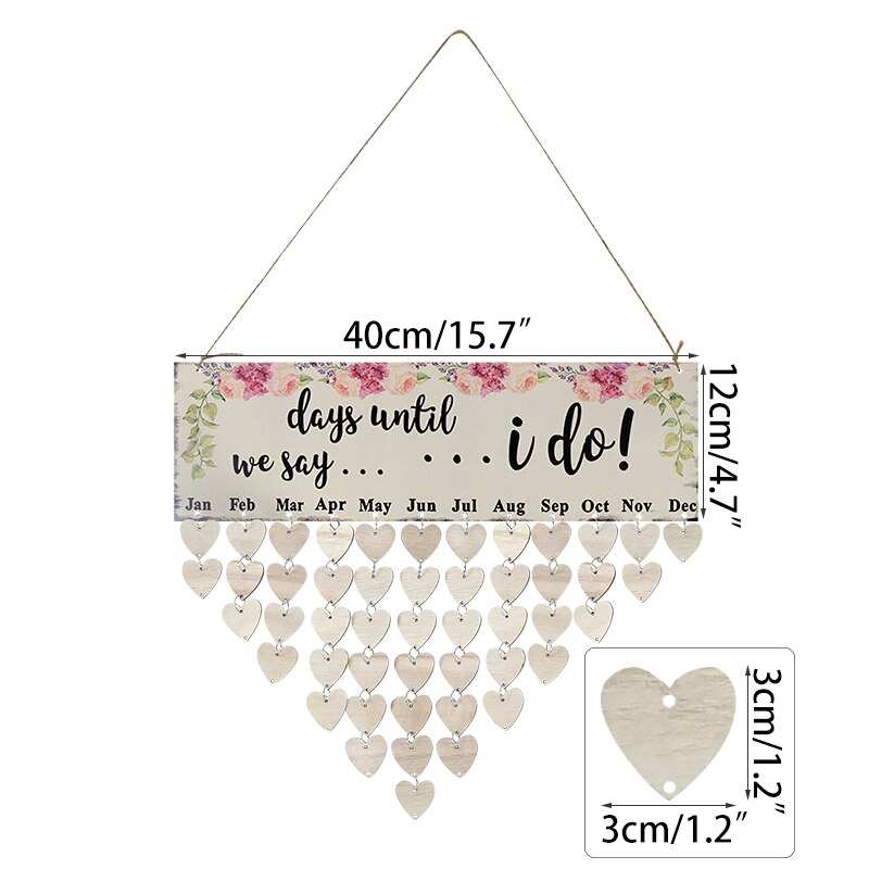 Calendario de madera DIY para cumpleaños, tablero de calendario para días especiales, recordatorio de cumpleaños para amigos y familia, decoración colgante: B02