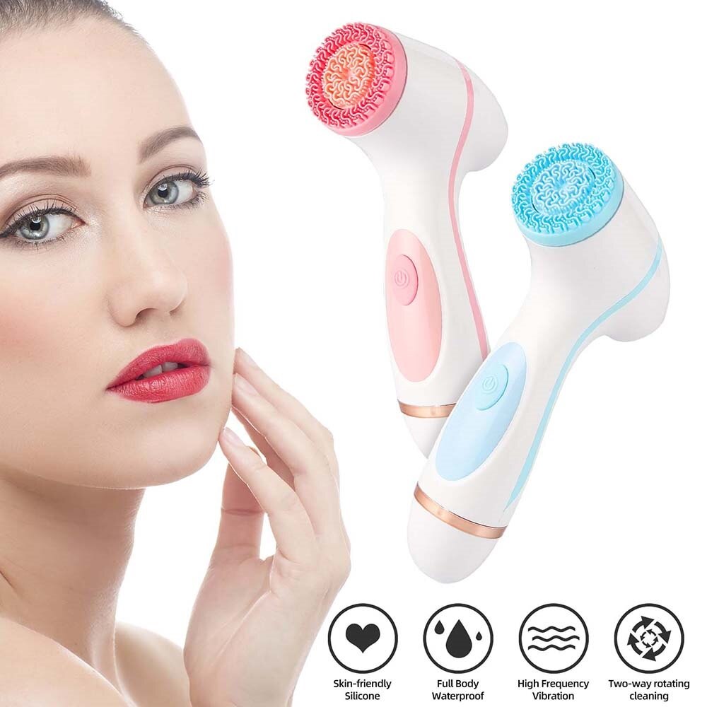 Cepillo de limpieza Facial recargable 3 en 1, limpiador Facial eléctrico giratorio, Limpieza Profunda, eliminador de poros y espinillas, resistente al agua