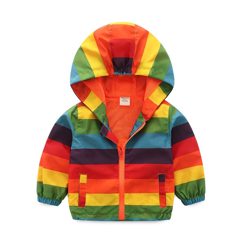 Rainbow Children Jacket Windbreaker Kid Coat Girl boy Spring Autumn Clothing Windcoat 2-7years old Children clothing: 3T