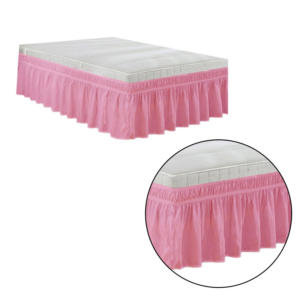 1pc lagner sengetøj plisseret nederdel støv flæse seng skjorte seng tilbehør bouffancy seng nederdel til seng hotel: Lyserød