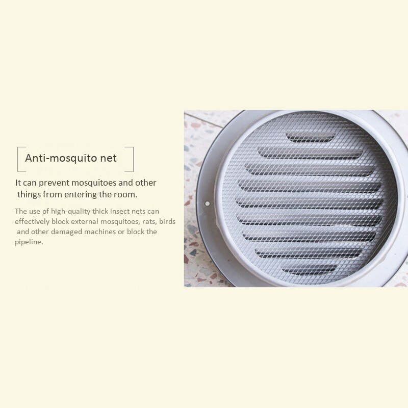 250mm avluftshuv av rostfritt stål, väggventileringskåpa, luftventilationsutloppsgaller för utloppsgaller