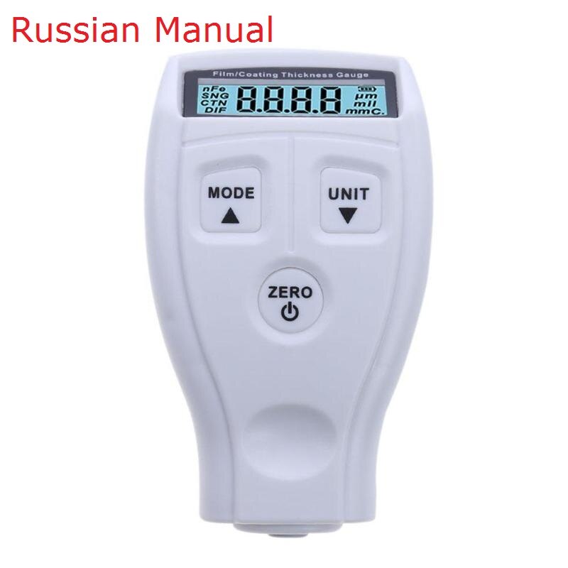 GM200 revêtement peinture jauge d'épaisseur testeur Film à ultrasons Mini voiture revêtement mesure peinture jauge russe anglais manuel: White Russia