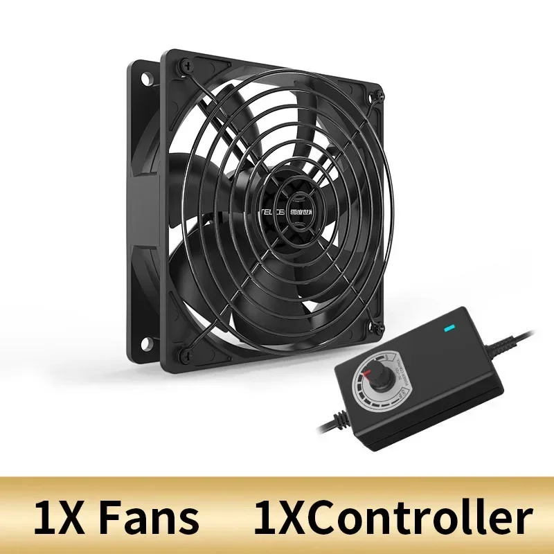 Ventilador de refrigeración de 120mm y 3000RPM con controlador, 12cm, 12V, 220V, máquina Btc, chasis, estación de trabajo, gabinete, radiador, ventilador de servidor: Mezcla de color / US