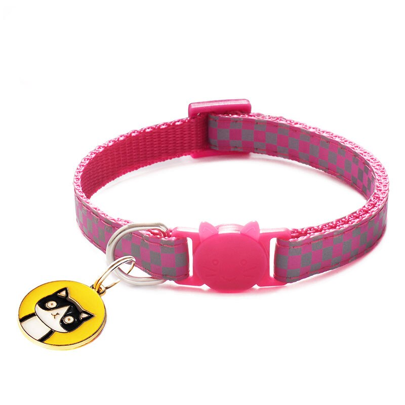 Reflective Charm and Bell Cat Collar Safety Elastic Adjustable Colors Pet Product Small Dog Collar for Kitten Puppy Pets: 5
