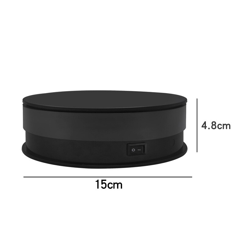 3 Maten Automatische Elektrische Roterende Draaitafel Sieraden Organizer Display Max Belasting 20Kg Fotografie Stand 360 Graden Houder: 15cm black