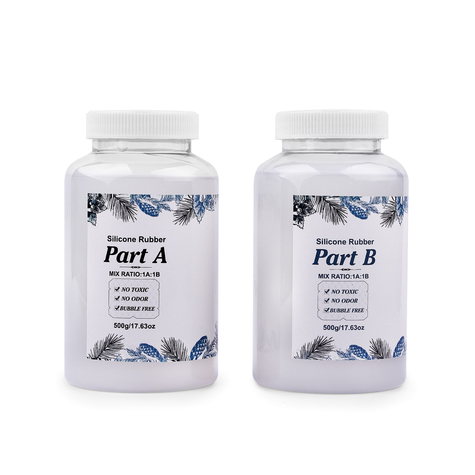 Kit de fabricación de moldes de silicona AB 1:1 para bricolaje, molde de curado rápido con pegamento, copia de goma líquida, patrón de objeto, 200/500g/1000g: 1000g