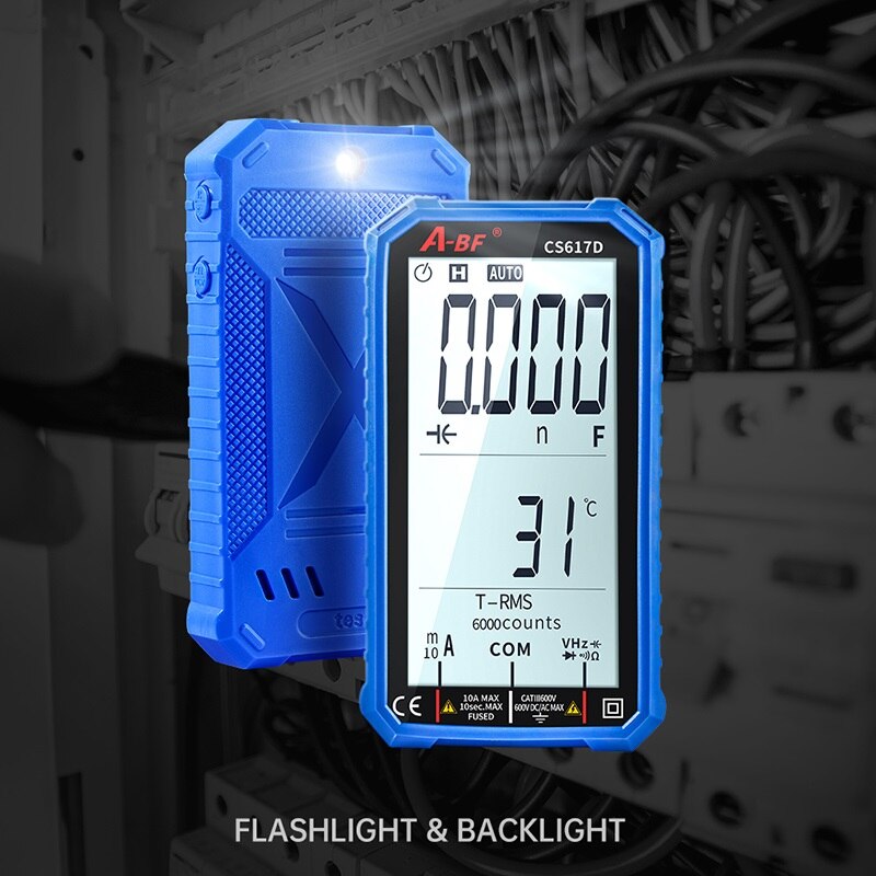 A-BF Digital Multimeter Test Leads Auto Range Big Screen AC/DC Voltage Current True RMS Meter Resistance Frequency