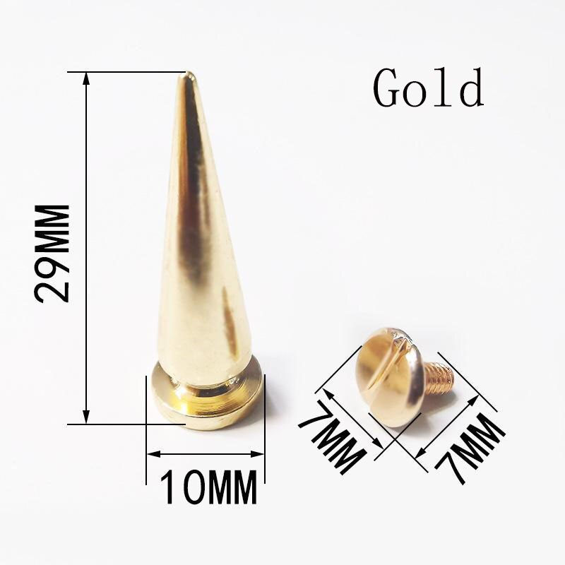 Grands Rivets en forme d&#39;arbre en laiton, 10x29mm, 10 pièces/lot, accessoires pour bricolage, Punk, décoration de vêtements d&#39;animaux de compagnie pour sac artisanal en cuir