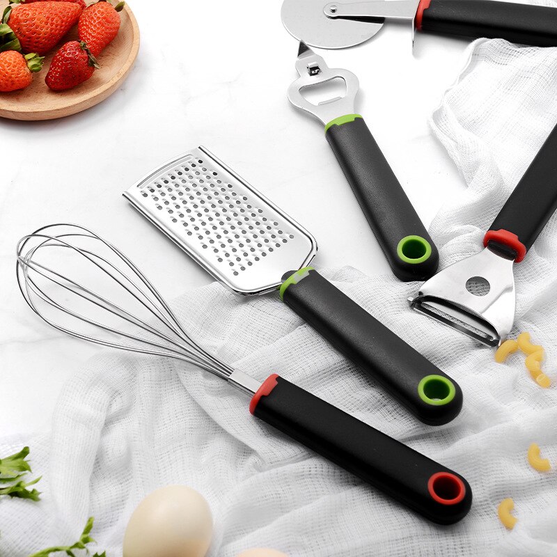 Plastic Handle Stainless Steel Kitchen Gadget Set Home Kitchenware 9-piece Set Of Set Egg Beater
