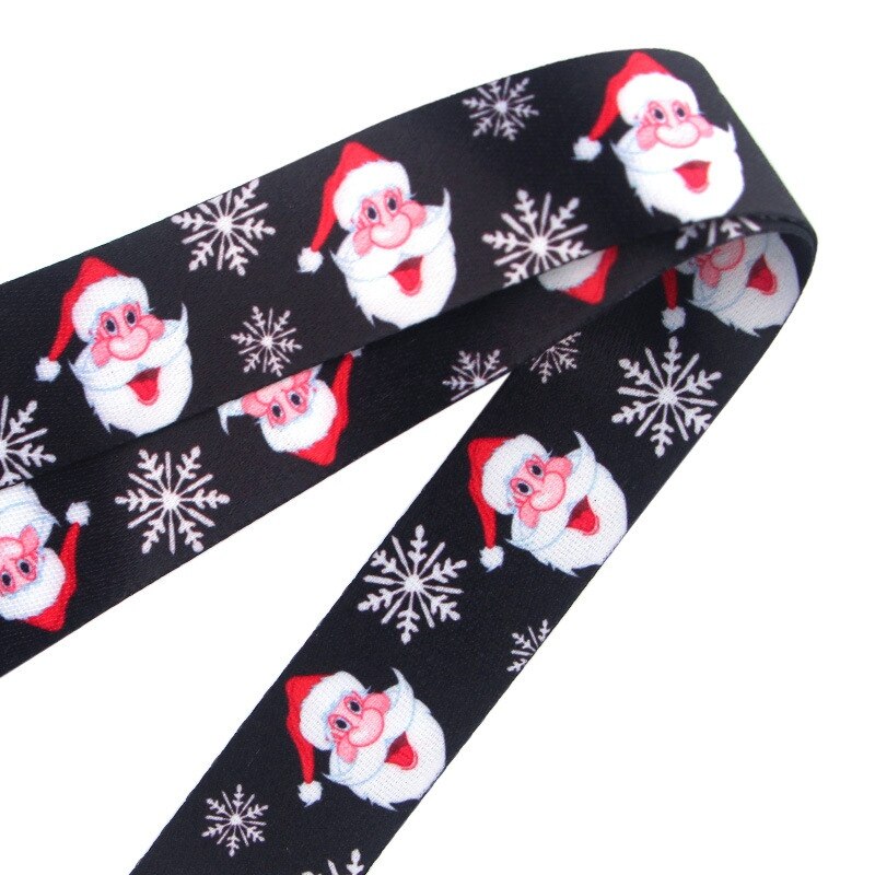 Llavero con cordón de Papá Noel para Navidad, insignia para tarjeta de identificación, funda para teléfono móvil, Antipérdida, correas para colgar en el cuello, cordones de memoria Flash USB