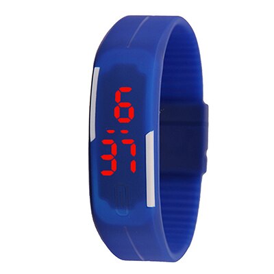 Silicone LED Sport numérique Bracelet montres Fitness décontracté électronique Bracelet hommes femmes garçons filles montre horloge enfants enfants: Dark Blue