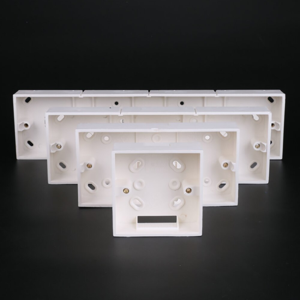 86 Type 2 Gang 3 Gang 4 Gang Switch Socket Base Outfit Junction Box Surface Mount Bottom Box Wall Switch Socket Dark Box White