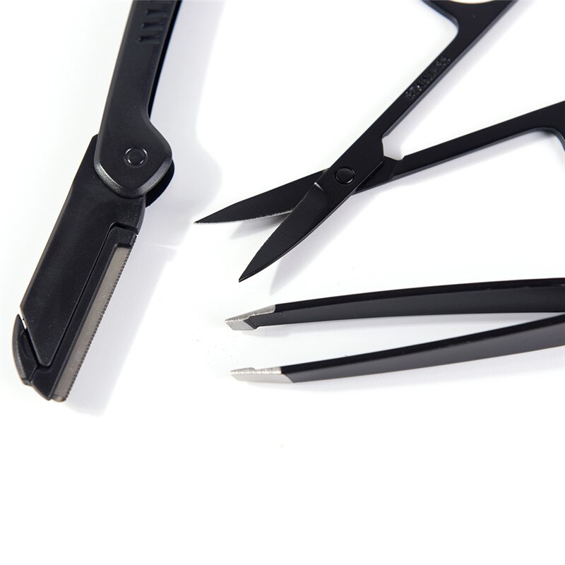 3pcs/set Stainless Steel Eyebrow Cutter Eyebrow Scissors Eyebrow Knife Thrush Set Women Girl Makeup Beauty Tools