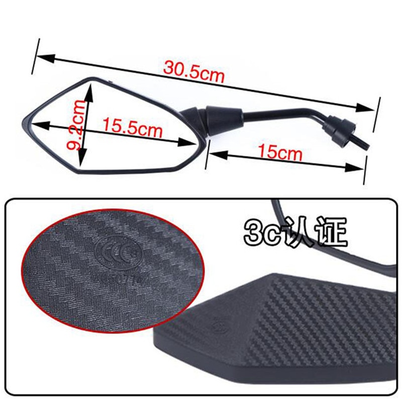 Espejos de visión trasera de scooter eléctrico universal espejo lateral ATV 8mm 10mm moto rbike retrovisor moto espejo moto rcycle accesorios