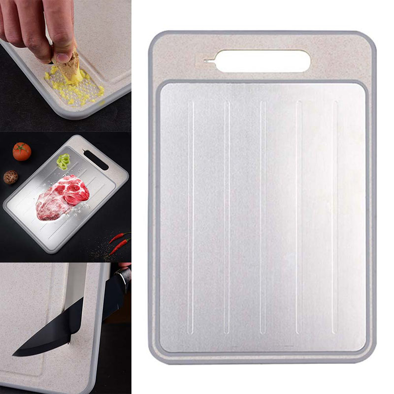 Double-sided Thawing Board Kitchen Multi-purpose Double-sided Cutting Board Sharpening Knife And Mud Rapid Thawing Cutting Board