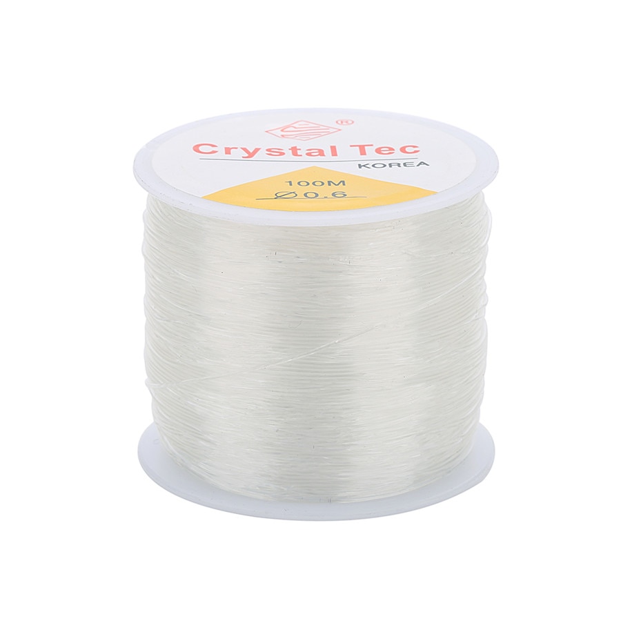 Xinyao 100 meters 0.5/1.5mm Round Elastic Line Transparent Crystal Elastic Beading Cord String Thread Rope Diy Findings