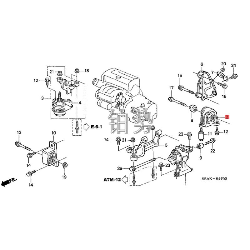 Auto Motor Beugel Lijm 2004Hon Dac Ivi Cst Ream EF1 RN3 Achter Motor Voet Lijm Versnellingsbak Motor Voet Lijm 50810S7C981