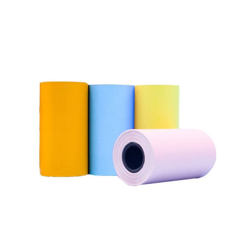 Udskrivbart klistermærke papir printerpapir ruller direkte termisk papir 57*30mm til peripage 4 stk lyserødblå gul orange