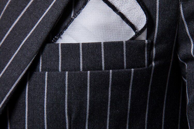 nueva de Slim Fit Casual vestido traje Blazer algodón boda traje a rayas Formal Blazer chaqueta 4XL