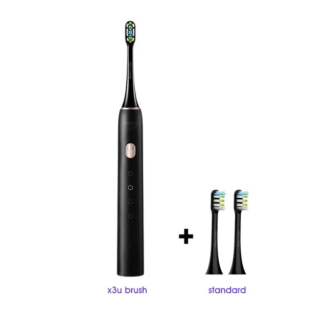 SOOCAS-cepillo de dientes eléctrico sónico X3U, carga rápida, resistente al agua, IPX7: black add 2 heads