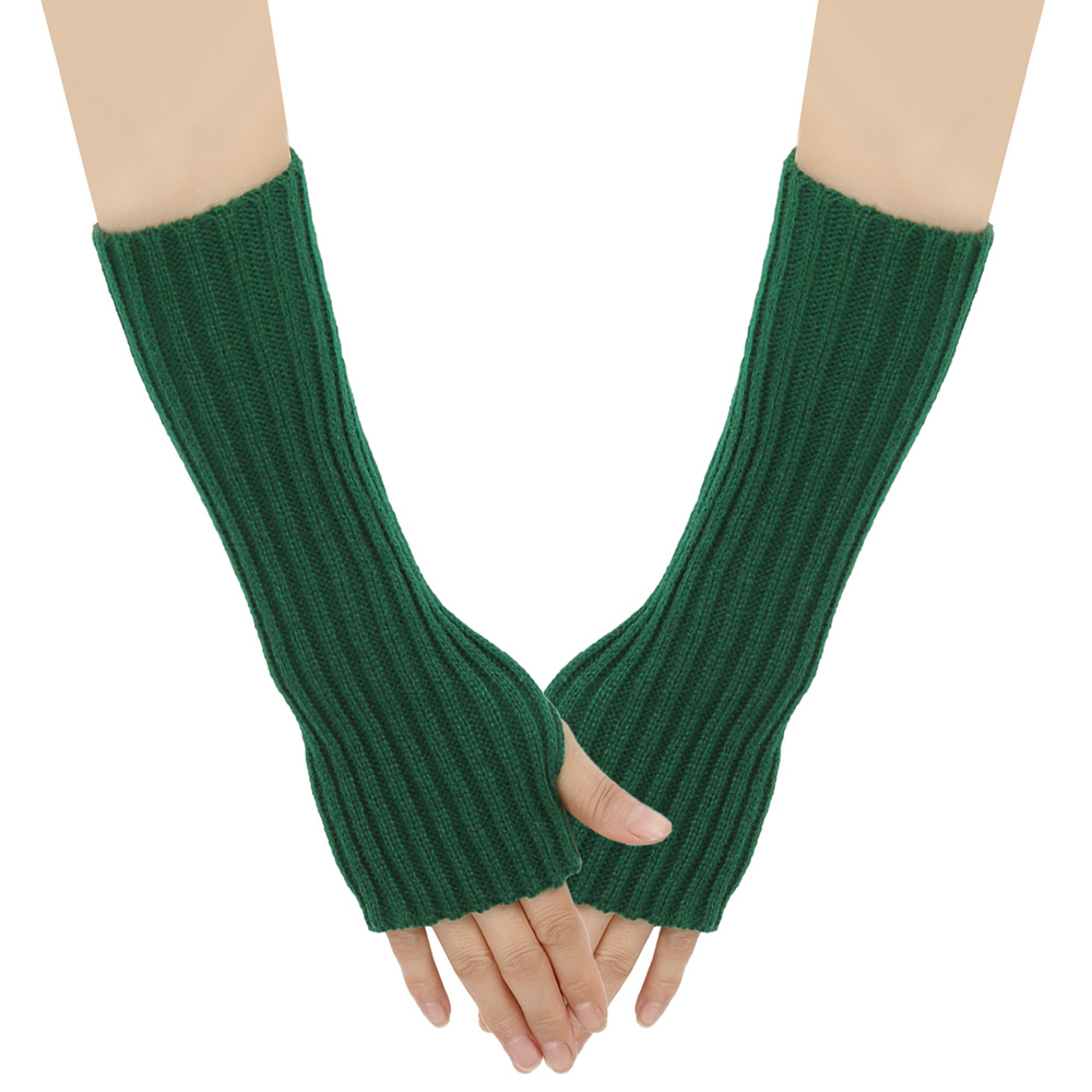 Arm Warmers Autumn Winter Cuffs Hand Sleeves Long Wool Gloves Men Women Knit Sleeves Warm Elastic Lady Sexy: army green