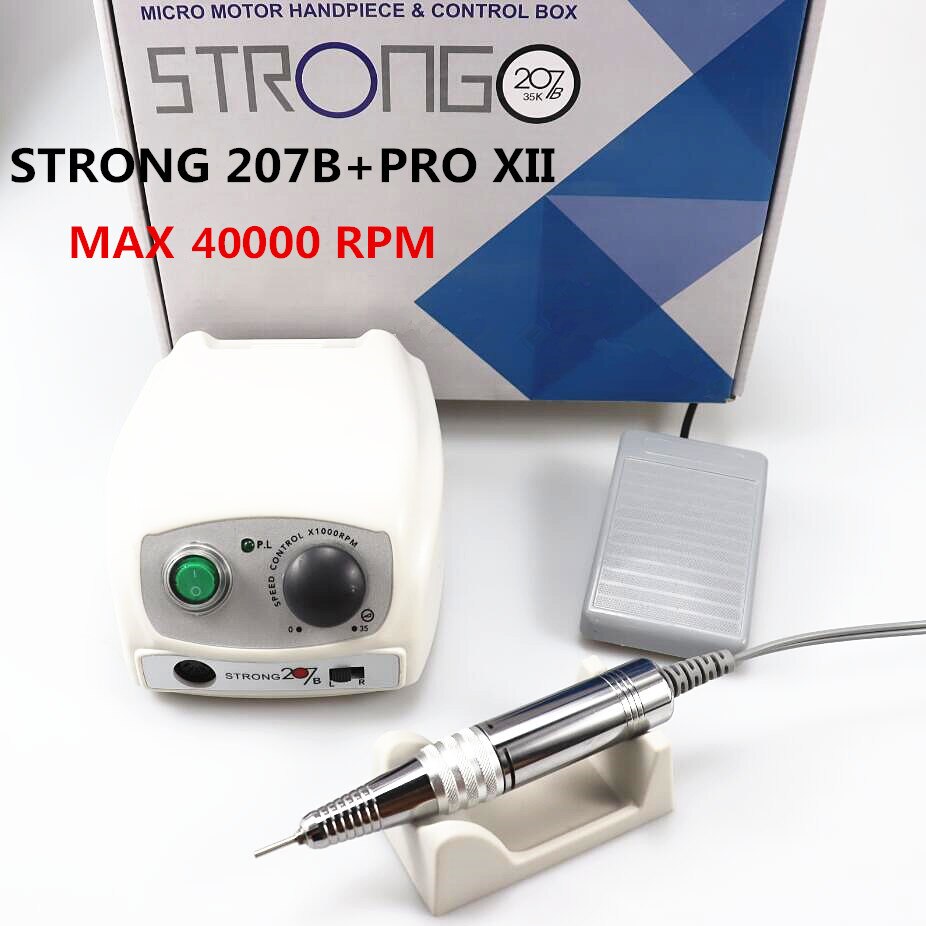 2 Keuzes 65W Sterke 207B 35K 45K Sterke Pro Manicure Machine Nail Boor Kit Voor Nail Polijsten tandheelkunde, pedicure Tool: Dark Gray