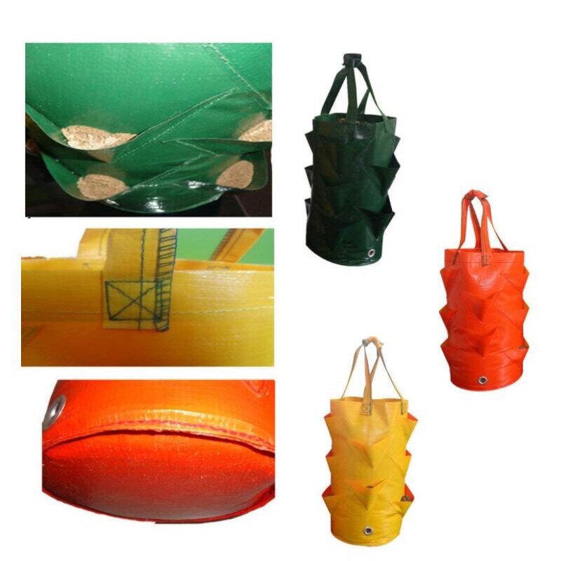 Bolsa de contenedor para cultivo de fresas, maceta gruesa para jardinería de verduras, maceta de cultivo artesanal, telas de PE, herramienta de jardín, 3 galones