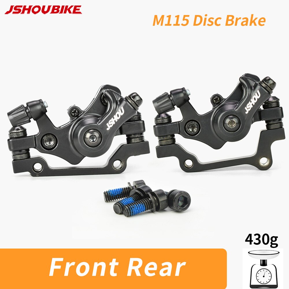 JSHOUBIKE M115 Mountain Bike Line Pull Flat Mount Dual Piston Mechanic Disc Brake 160mm Disc Brake Caliper MTB Accessories: Front and Rear