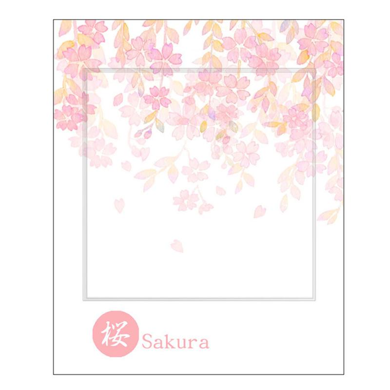 Romantic Cherry Notes Sticky Paper Lovely Message Notes Notepad Writing Pads For Office School Supplies Stationery: Sakura Flower Vine