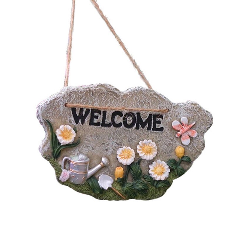 Hars Muur Teken Met Opknoping String Decoratieve Welkom Opknoping Teken Voor Veranda Home Decor XH8Z