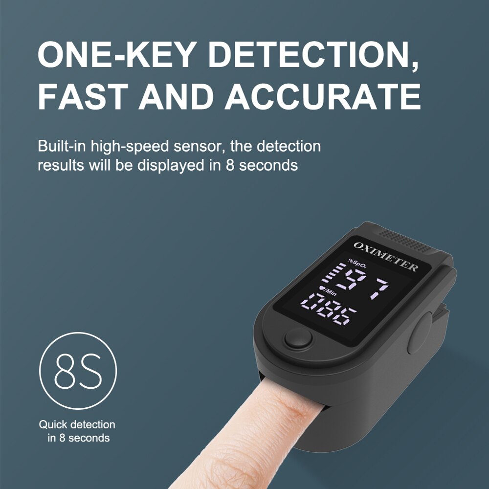 Household Digital Fingertip pulse Oximeter Blood Oxygen Saturation Meter Finger SPO2 PR Monitor health Care