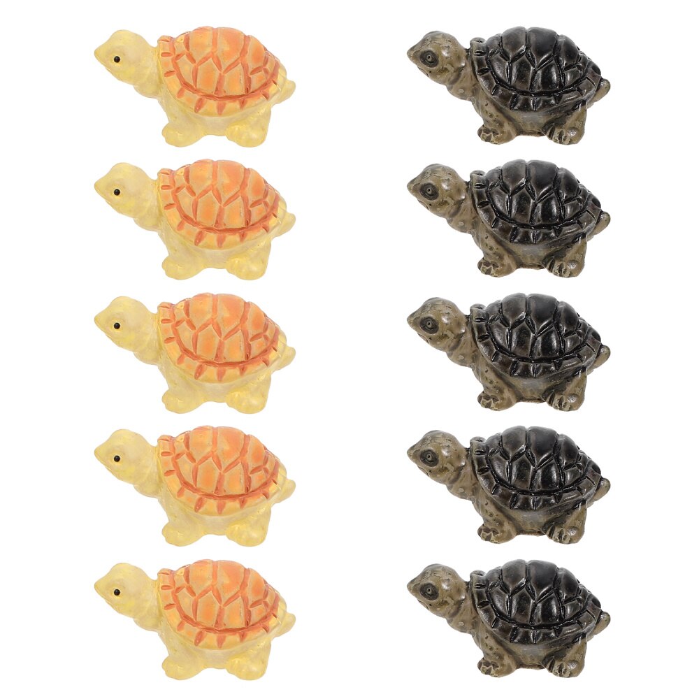10Pcs Miniature Turtle Figurines Fairy Garden Tortoise Plant Pots Fish Tank: Default Title