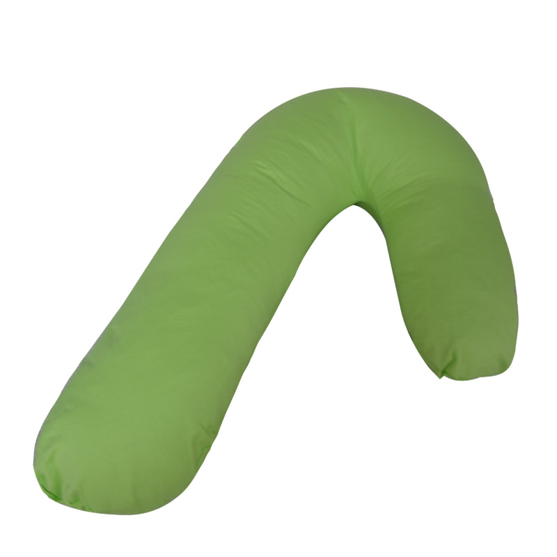 Oreiller multifonction en V pour femmes enceintes | Oreiller de soutien pour le sommeil latéral pour femmes enceintes, oreiller de cou de voyage en coton: Green