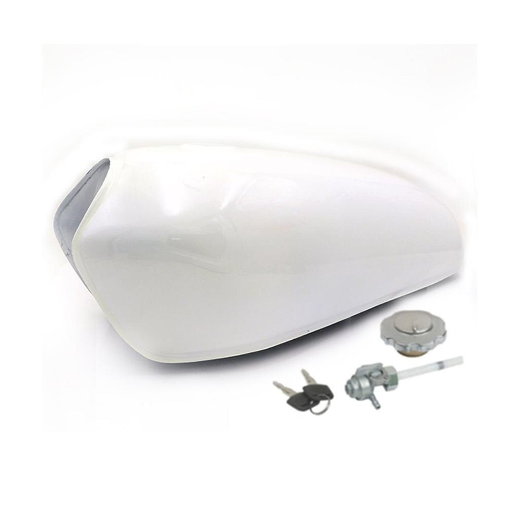 Réservoir de carburant de moto universel rétro Durable pratique et pratique en métal CG125 réservoir de carburant de moto: white