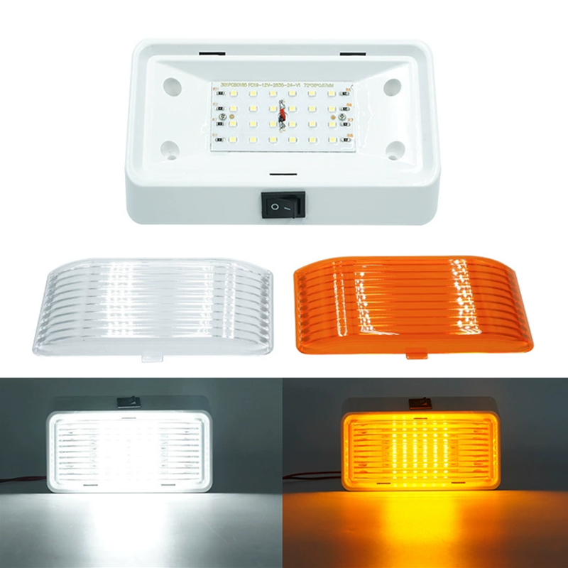 1 set 12v x 24 led-lampor för utomhusbruk, husbil, husvagn, husvagn, innerbelysning, tak, veranda, husvagn, skåpbil, vägglampor: Grön