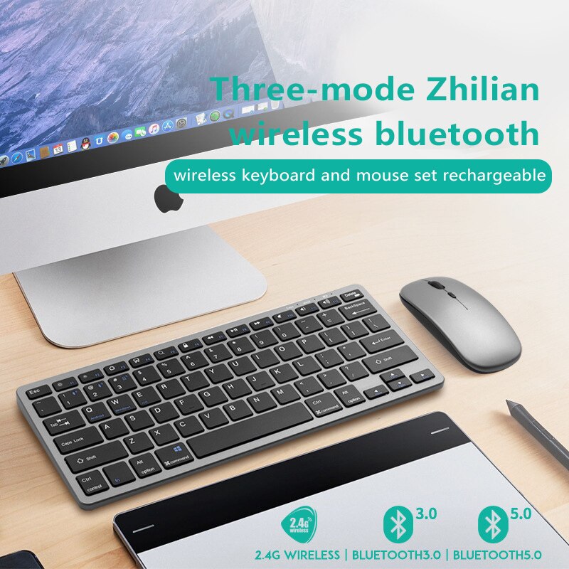 Wireless mouse and keyboard three-mode keyboard dual-mode keyboard laptop desktop computer tablet phone for multi-device