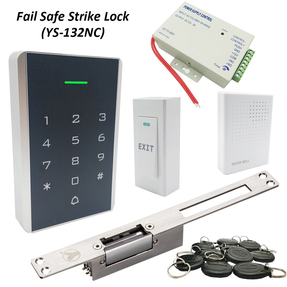 Rfid 125khz keypad DIY Full Electric Strike Door Lock Access Control System Kits: YS132NC
