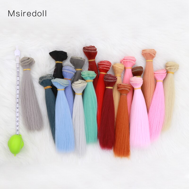 Msiredoll bjd wig Accessories 1piece 15*100CM or 25*100CM doll hair for 1/3 1/4 1/6 straight hair bjd wig diy