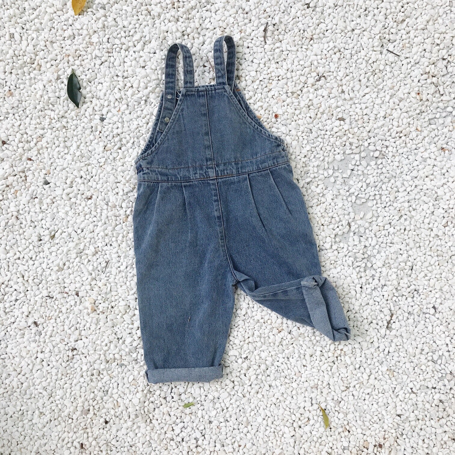 Wlg Kids Overalls Jongens Meisjes Lente Denim Blue Algehele Baby Casual Pocket Kleding Voor 1-7 Jaar