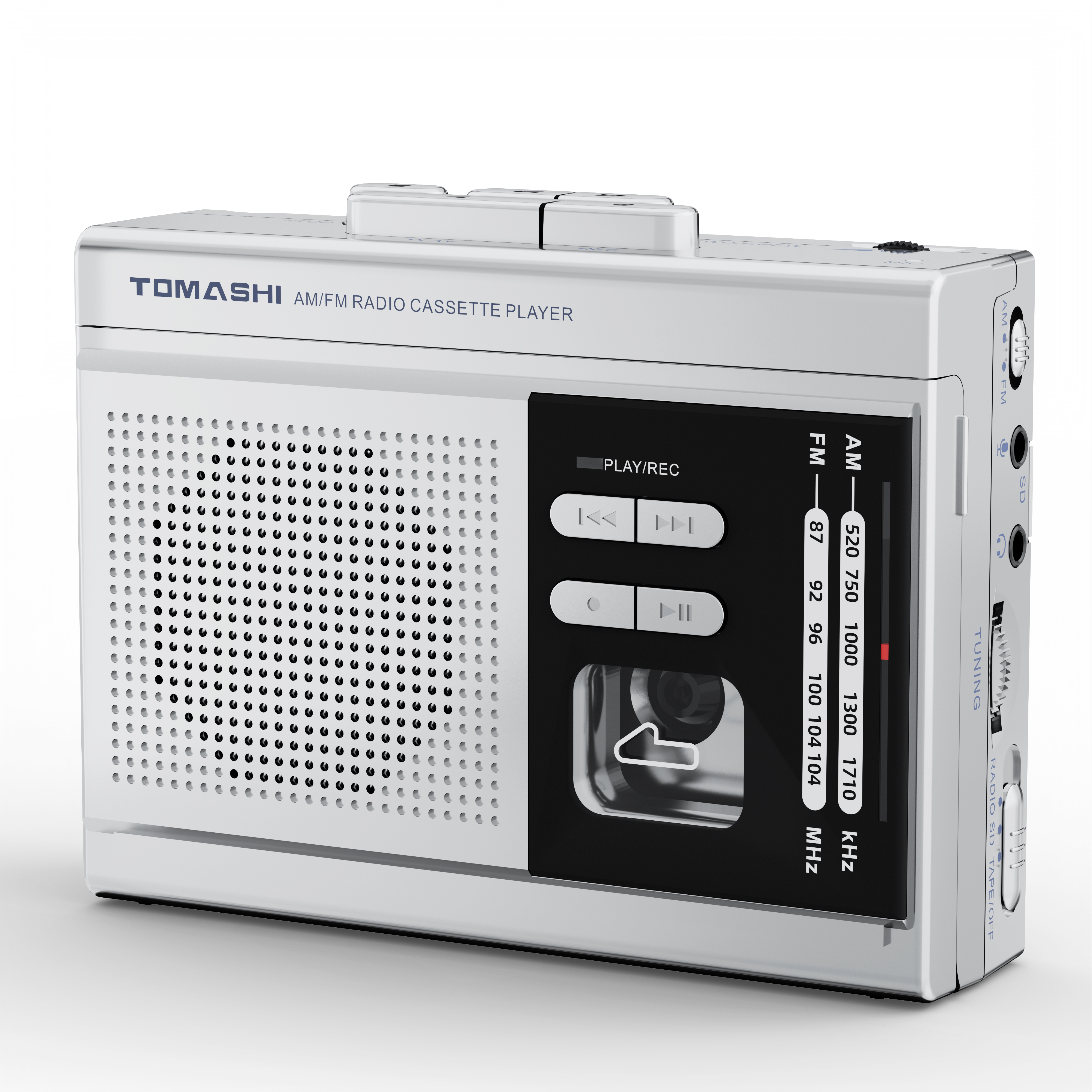 TOMASHI-REPRODUCTOR DE Radio de Cassette portátil, Walkman grabador de cinta a MP3, convertidor Con altavoz incorporado, micrófono, soporte para auriculares