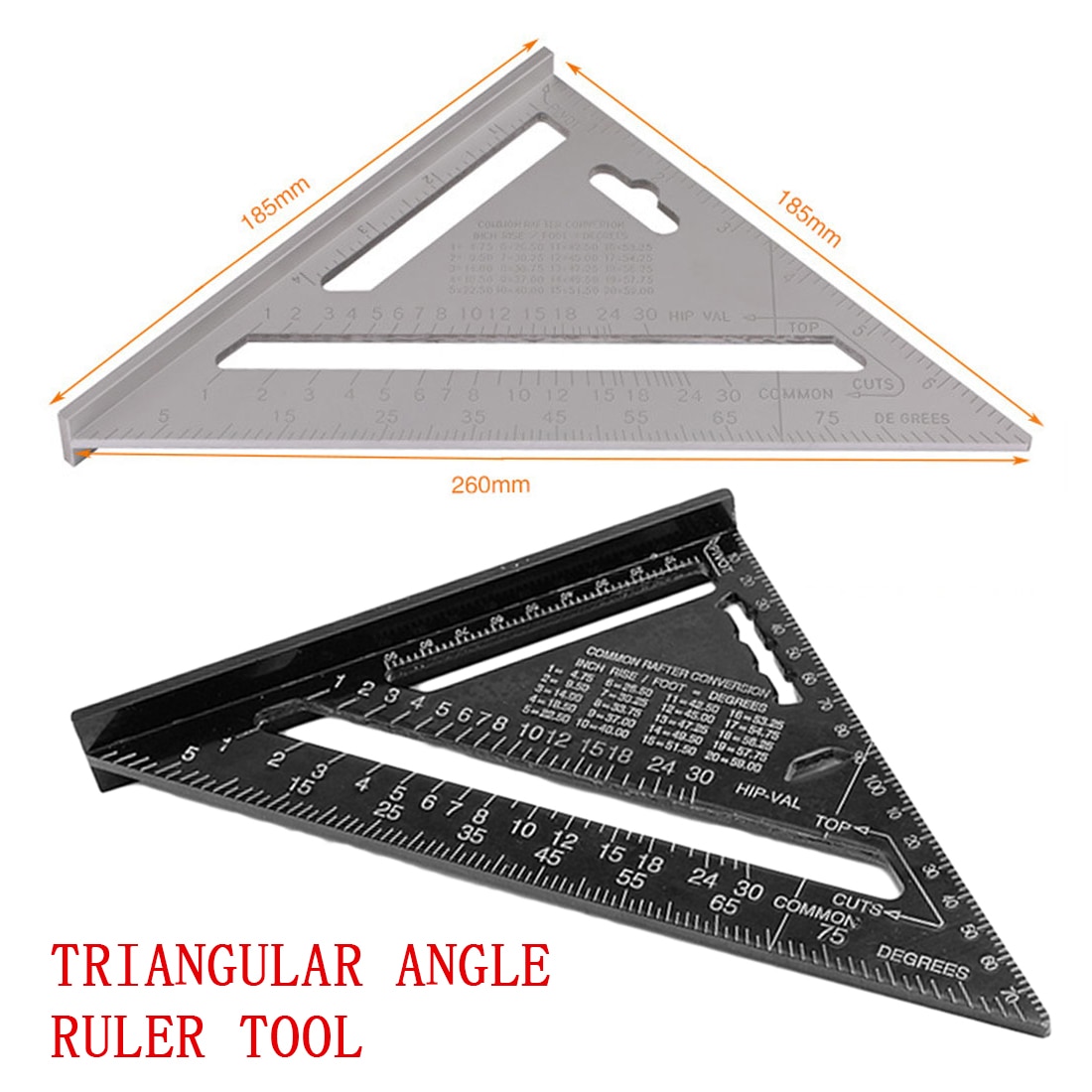 Woodwork Speed Square Triangle Angle Protractor Angle Ruler 7 inch Metric Triangular Measuring Ruler For Building Framing