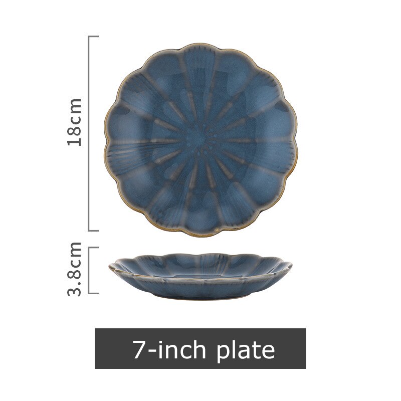 1 Pc Japanse Servies Keramische Wit Blauw Diner Plaat Serveren Gerechten Rijst Ramekin Saus Kom Magnetron Veilig: H