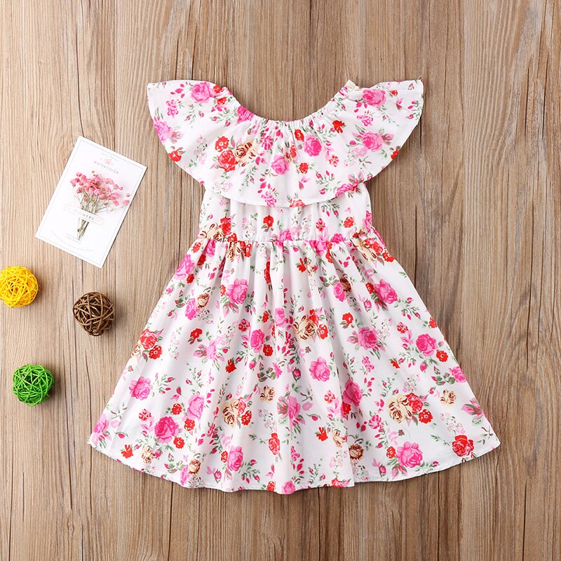 Moeder Dochter Jurken Familie Bijpassende Kleding Vrouwen Kid Meisje Bloemenprint Jurk Family Look Zomer Moeder En Dochter Kleding