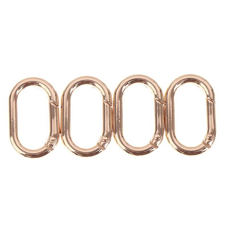 4 stücke Überzogene Tor Frühling Ring Schlüssel Runde drücken-Oval-Ring Schnallen Clips Karabiner Geldbörsen Handtaschen Oval drücken-Abzug schnappen Haken Ring: CLBag020-GD